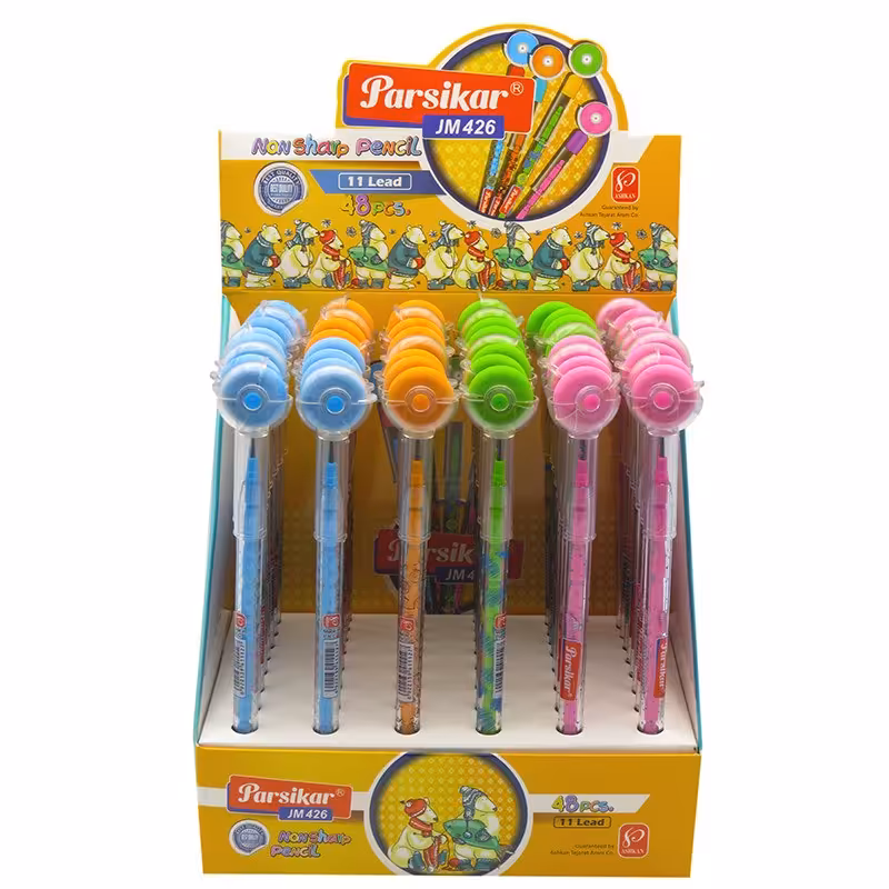 مداد فشنگی پارسیکار طرح پاکن دار غلطکی مدل jm426