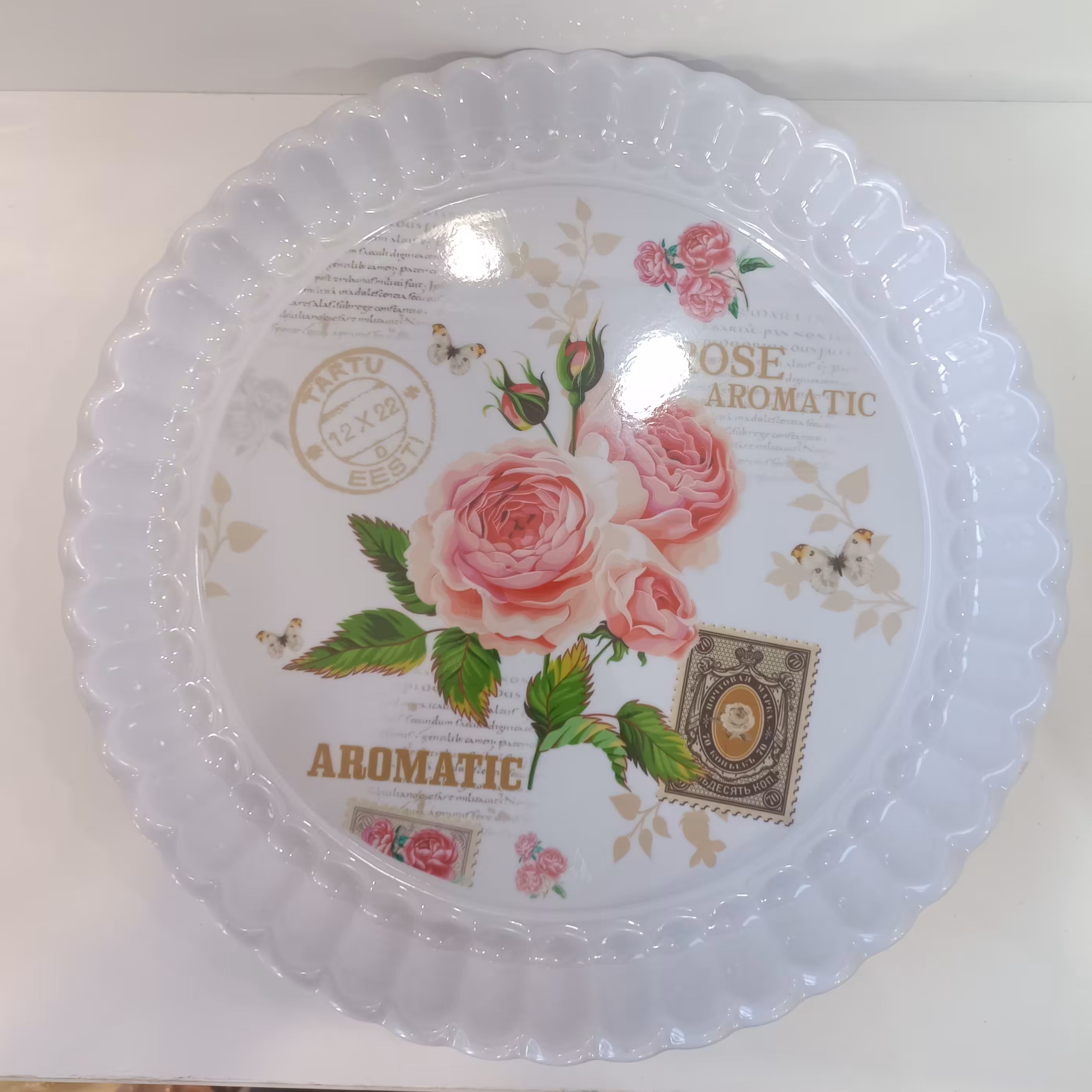 سینی ملامین گرد طرح دار لب دالبری 