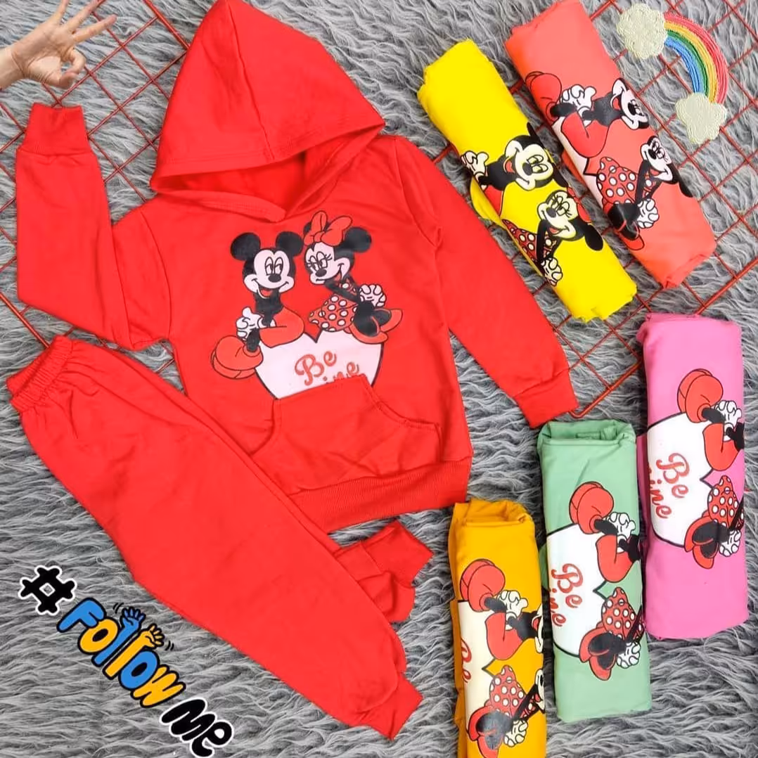 ست هودی وشلوار طرح میکی ومینی