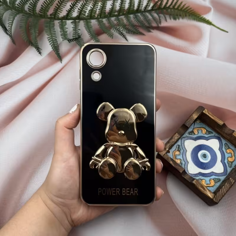 قاب گوشی Galaxy A03 Core سامسونگ خرس تدی طلایی محافظ لنز دار پاپ سوکتی کد 64288