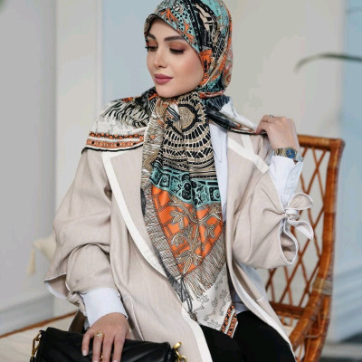روسری مجلسی ابریشم تویل وارداتی