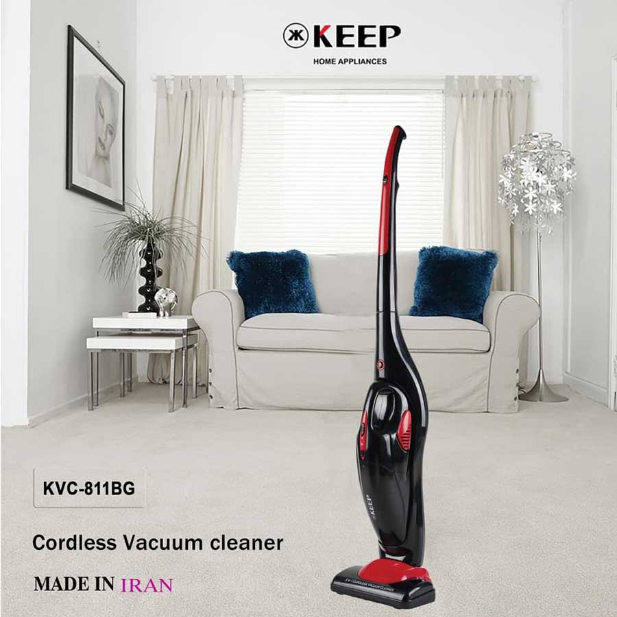 جارو شارژی مشکی قرمز مارک کیپ KEEP مدل KVC811BG ارسال رایگان 