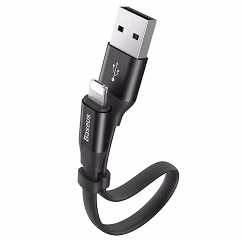 کابل شارژ کوتاه دو کاره micro-usb و Lightning باسئوس مدل CALMBJ 2A طول 23cmBaseus CALMBJ 23cm 2A Two in One Cable