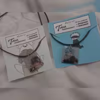 ست دوتایی گردنبند رزینی طرح لانگا و رکی