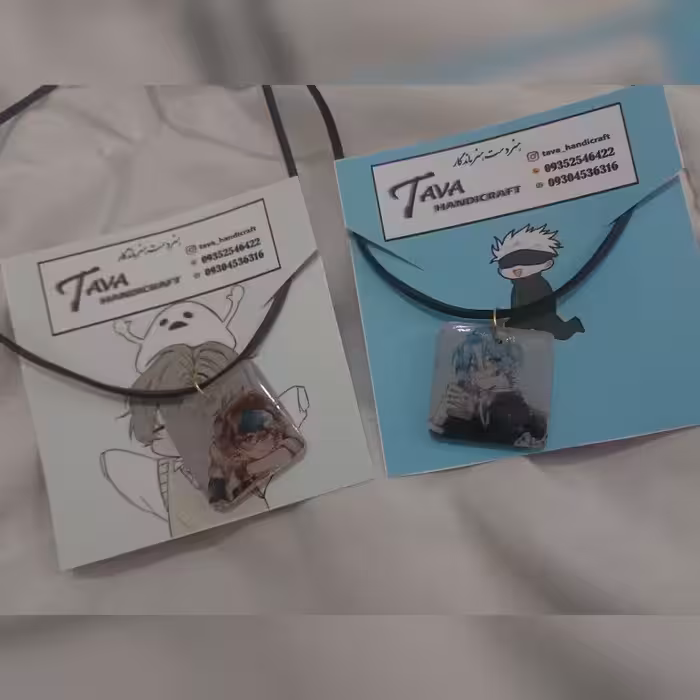 ست دوتایی گردنبند رزینی طرح لانگا و رکی