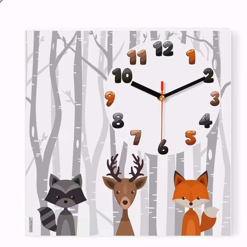 ساعت دیواری اتاق کودک طرح حیوانات کد 7220