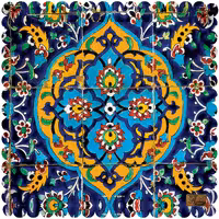 رومیزی مخمل طرح سنتی سایز 50 در 50 مدل T11-16 شرکت رنس