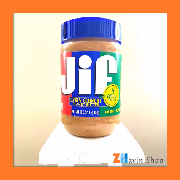 کره بادام زمینی جیف آمریکایی مدل کرانچی 454 گرم