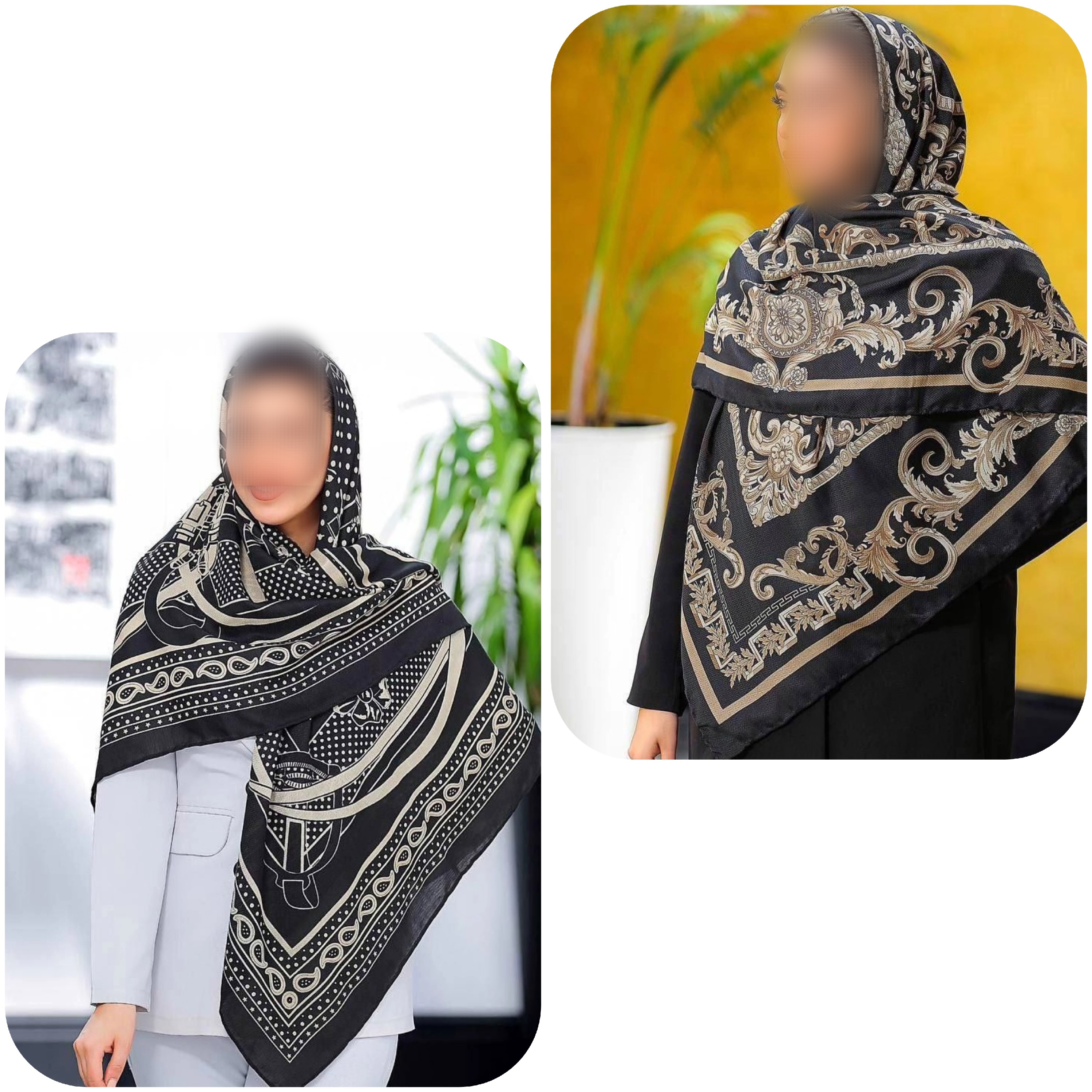 روسری نخی دور دست دوز کیفیت عالی در 8 طرح