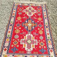 گلیم ورنی پشم دستبافت عشایری آذربایجان طرح گبه (200در130) 