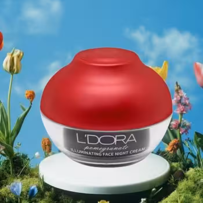 کرم روشن کننده شب صورت و گردن انار مناسب انواع پوست لدورا، 50 میلی لیتر