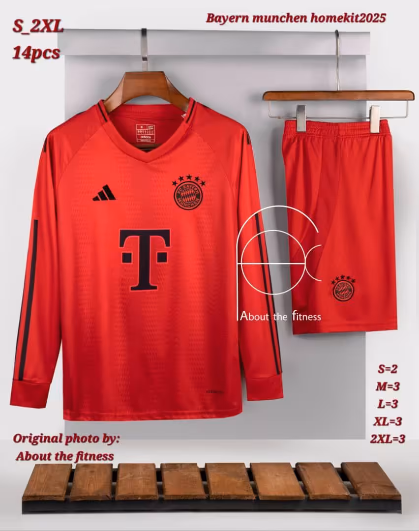 کیت اول بایرن مونیخ 2024-2025 آستین بلند (پیراهن شورت) ورژن هواداری