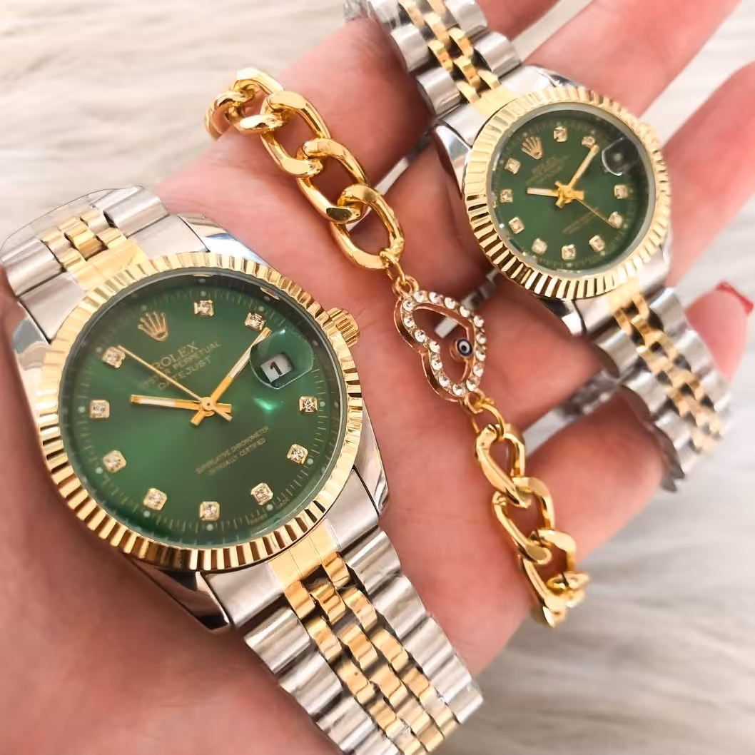 ست ساعت رولکس صفحه سبز