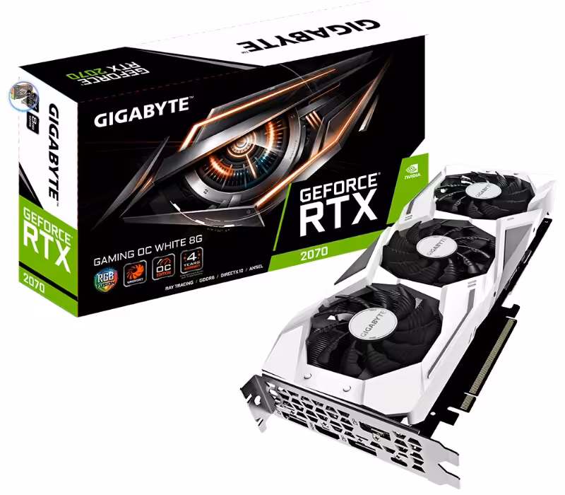 کارت گرافیک گیگابایت مدل GeForce RTX 2070 GAMING OC  WHITE  با حافظه 8 گیگابایت