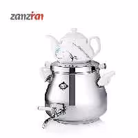 سماور گازی عالی نسب مدل قوری دار برنجی لادن 5 لیتر