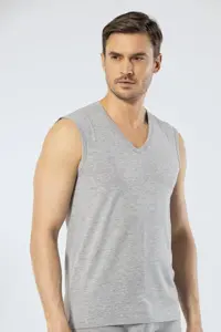 زیرپوش خاکستری مردانه 1304 ورزشکار ورزشی V NECK Cacharel
