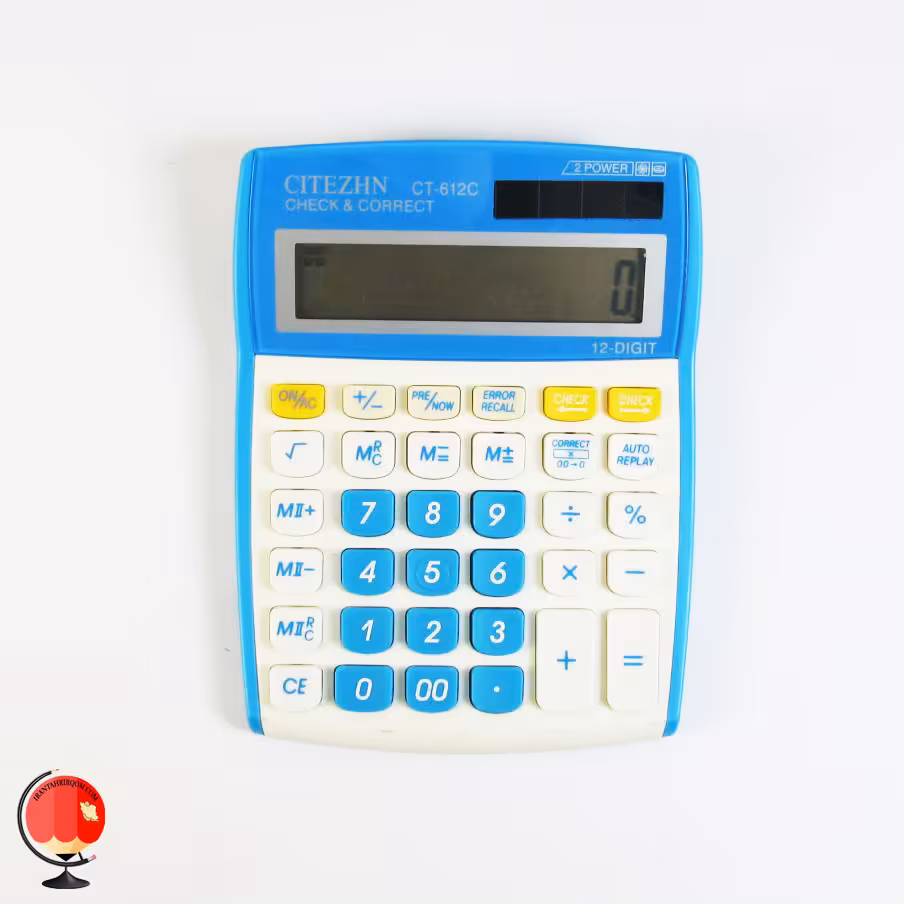 ماشین حساب رنگی سیتیژن مدل CT-612C آبی