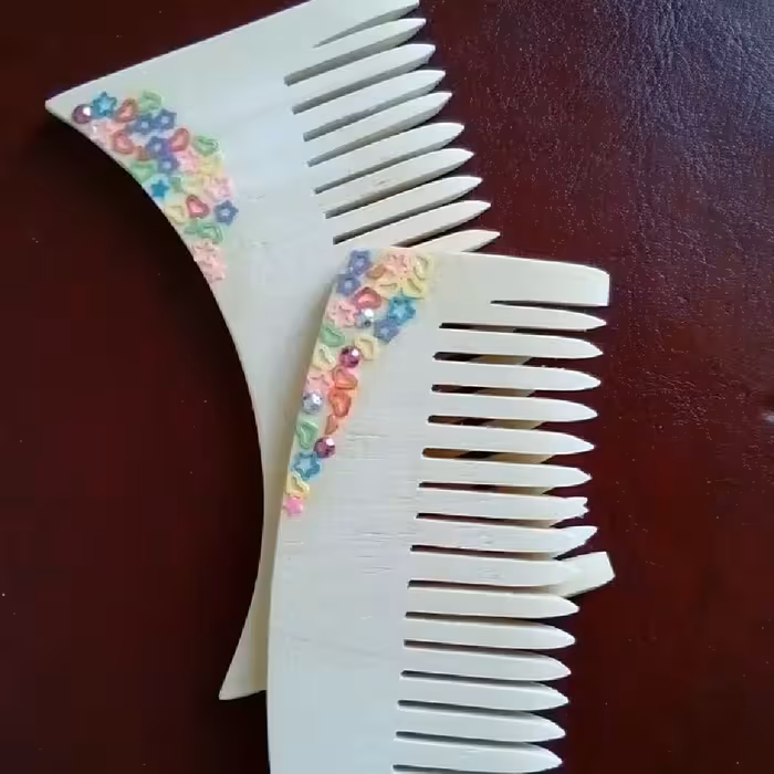 بسته شانه چوبی اصل، سایز زنانه ودخترانه