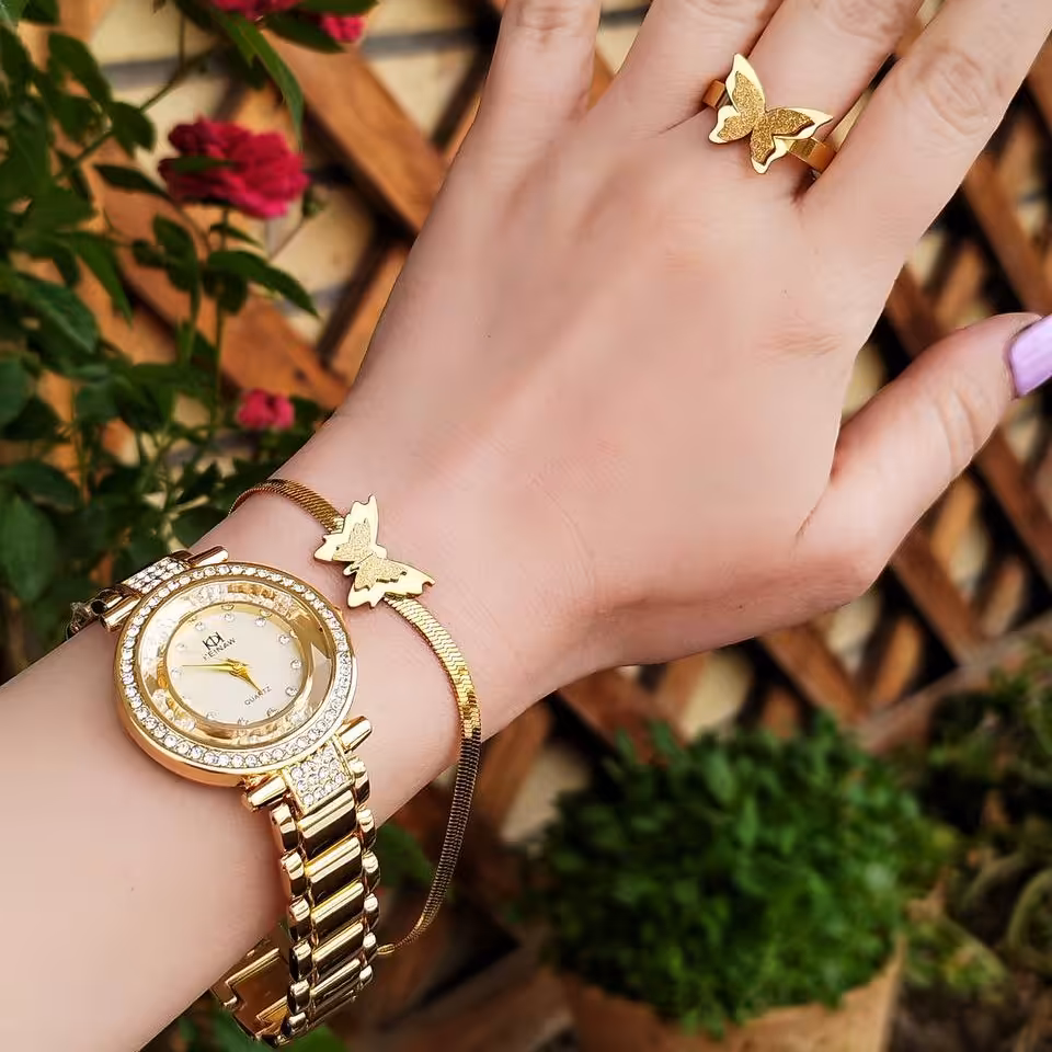 ست ساعت و دستبند استیل 