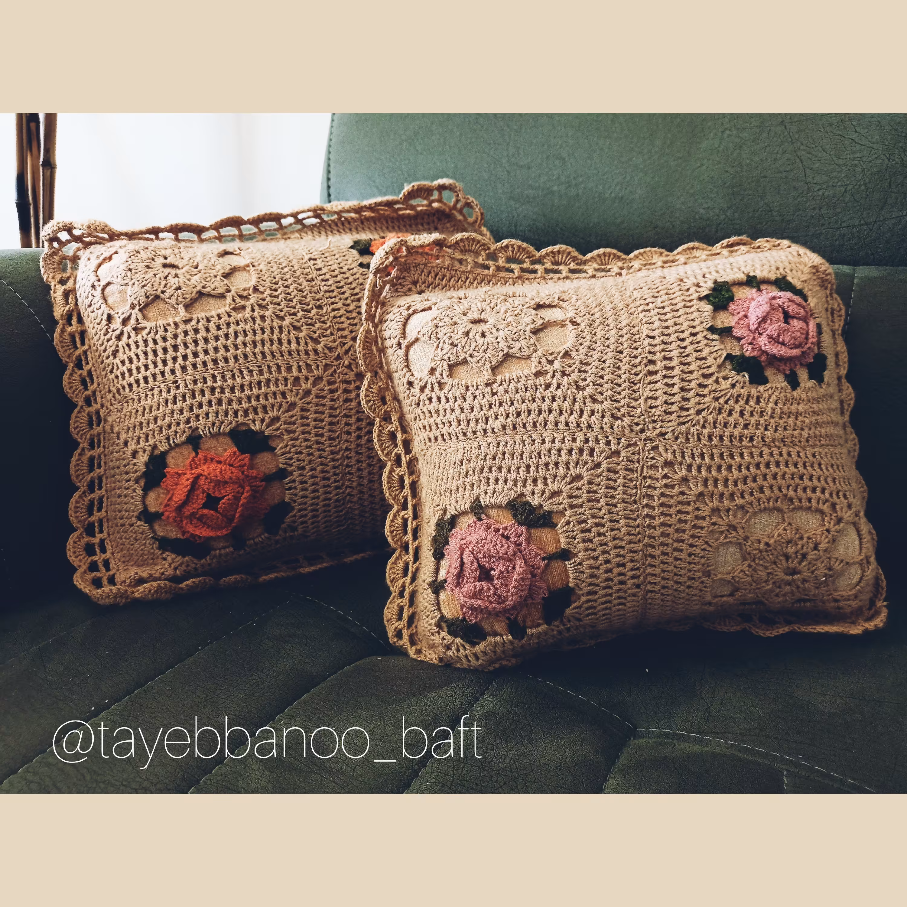 کوسن بافتنی زیبا