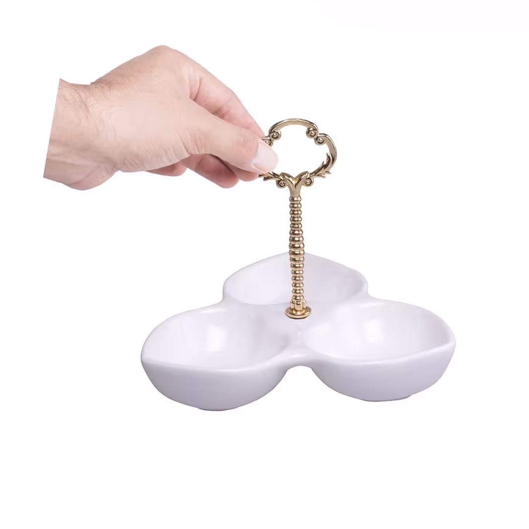 اردو خوری سرامیک 3 خانه طرح قلب