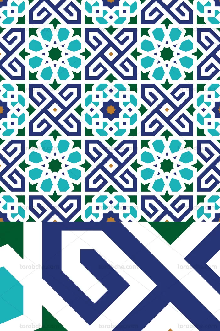 وکتور کاشی کاری اسلامی شماره 26 - گرافیک با طعم تربچه