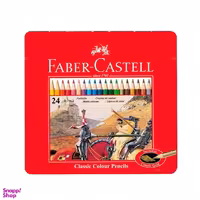 مداد رنگی 24 رنگ فابر کاستل جعبه فلزی مدل Classic