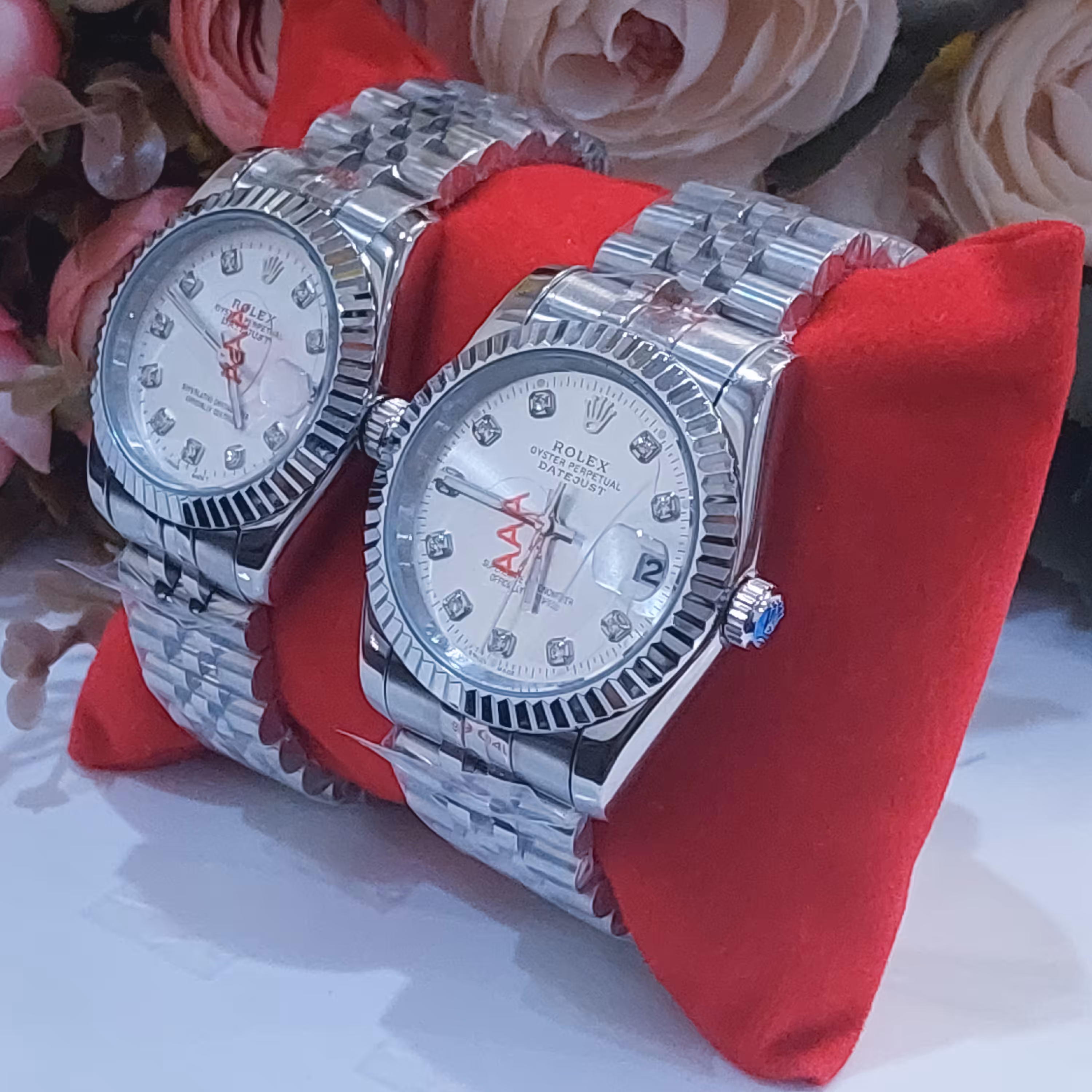 ساعت ست مردانه و زنانه رولکس درجه یک موتور ژاپنی صفحه مشکی