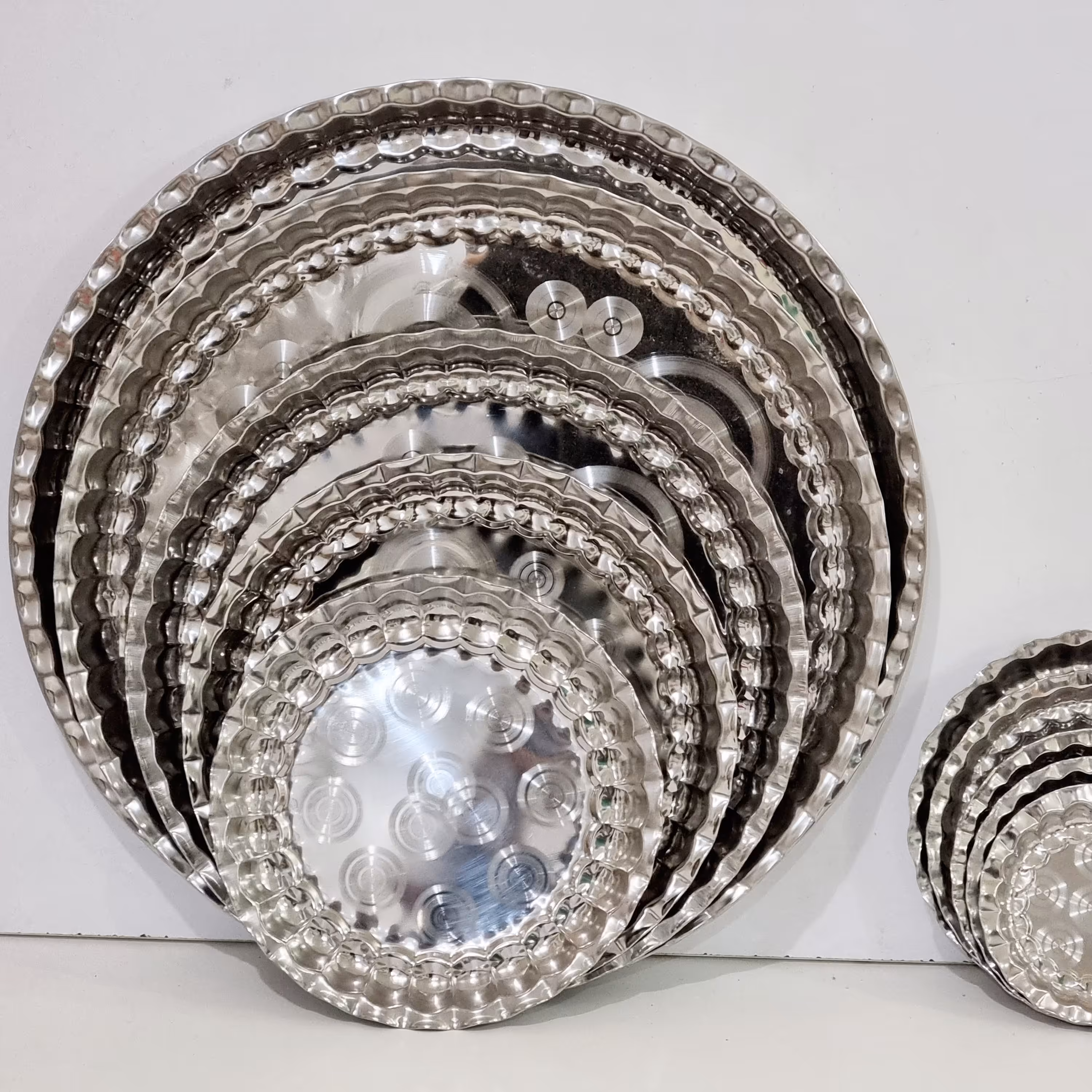 پک 5تایی سینی استیل ساده بزرگ