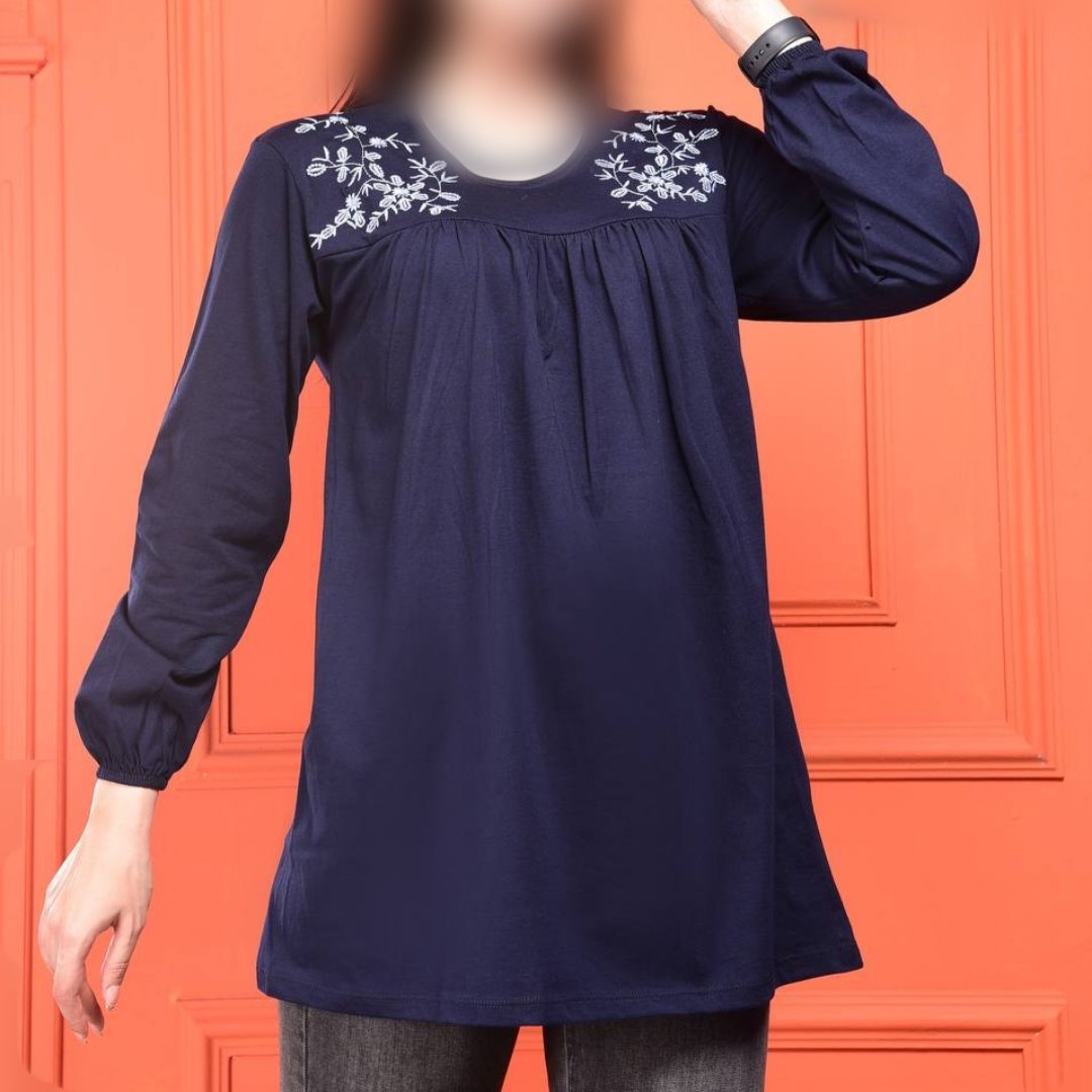 تونیک زنانه گلدوزی نخ پنبه قواره دار (40 تا48)بوتیک ابریشم