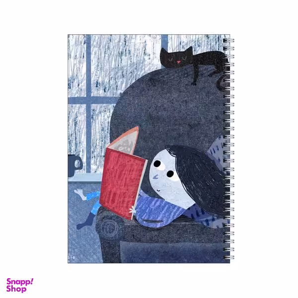 دفتر مشق 80 برگ بامبیلیپ طرح شب و دختر کتابخون کد 6483485