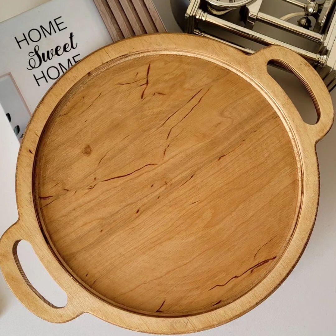 سینی دسته دار چوبی