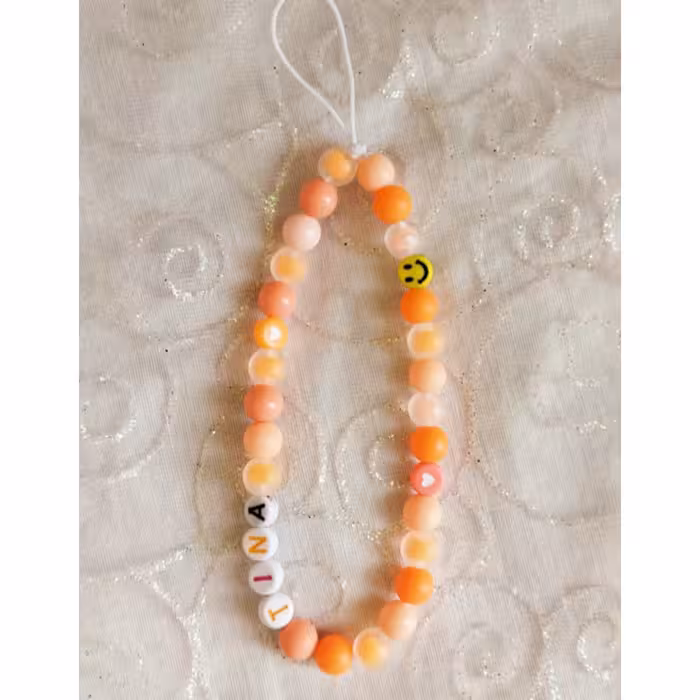 آویز گوشی رنگی رنگی رنگ نارنجی  بامزه مخصوص خوشگل کردن گوشی هاتون.پروانه اکسسوری