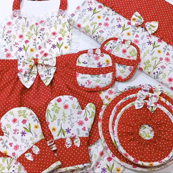 سرویس  آشپزخانه 9پارچه قرمز