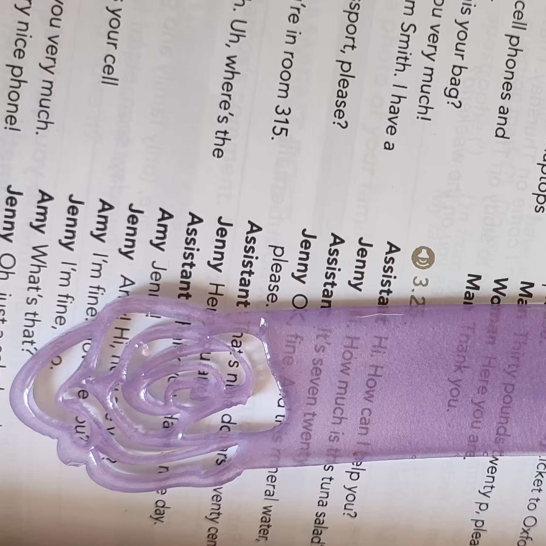 بوک مارک رزینی بنفش 