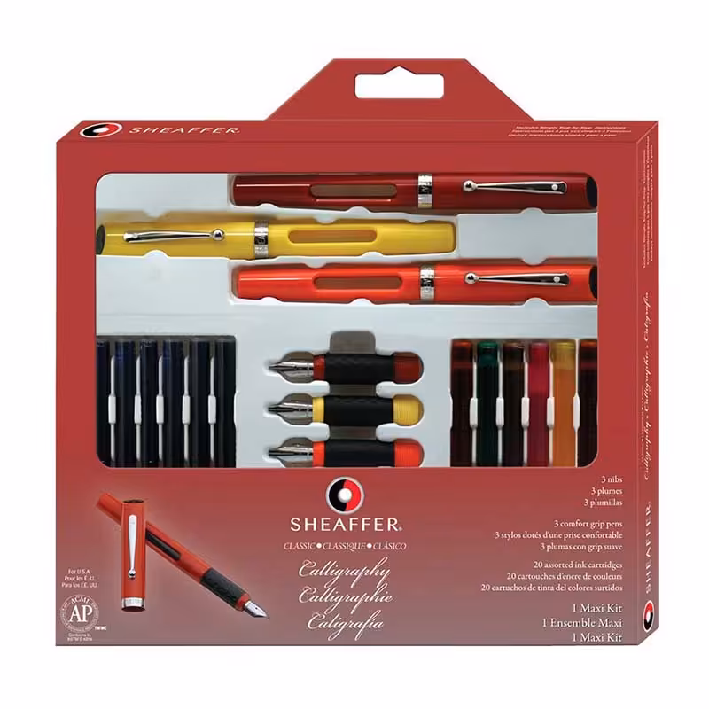 خرید ست خوشنویسی شیفر مدل MAXI KIT سایز بزرگ همراه با 3 سایز نوک خودنویس