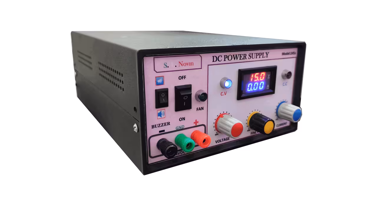 منبع تغذیه متغیر آزمایشگاهی1تا15ولت 5آمپر سویچ مدلSAN155-1N
