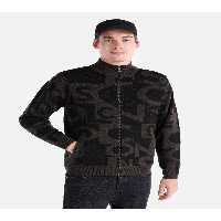 ژاکت جلو باز مشکی مردانه سیاه لباس مجلسی طرح دار Zippered Triko Cardigan Colin’s