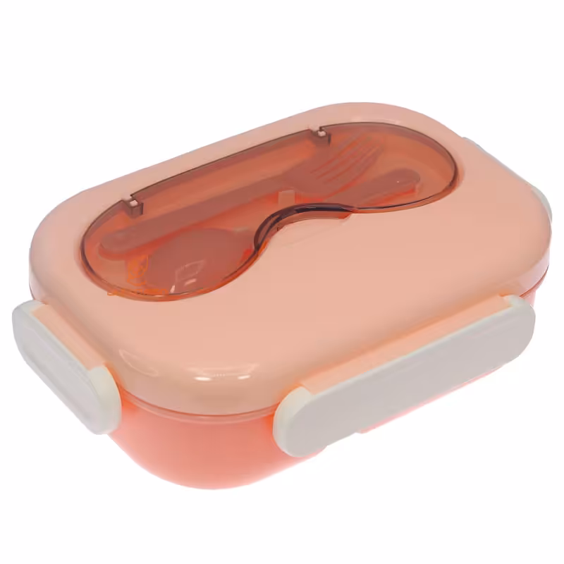 ظرف غذا سه خانه یک طبقه گیاهی 2445 گلبهی