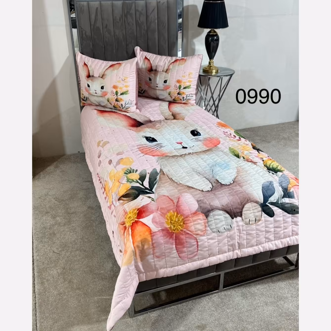 روتختی یک نفره4 تکه چاپ دیجیتال سه بعدی میکرو تنسلrabbit (ضمانت پرز و رنگ )