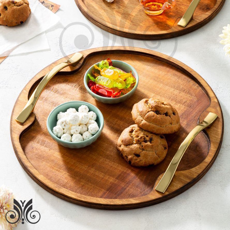 سینی پذیرایی چوبی بزرگ