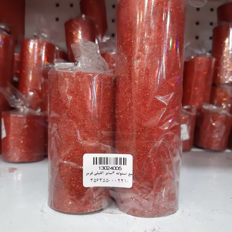 شمع استوانه قرمز اکلیلی 3 سایز کد محصول13024005