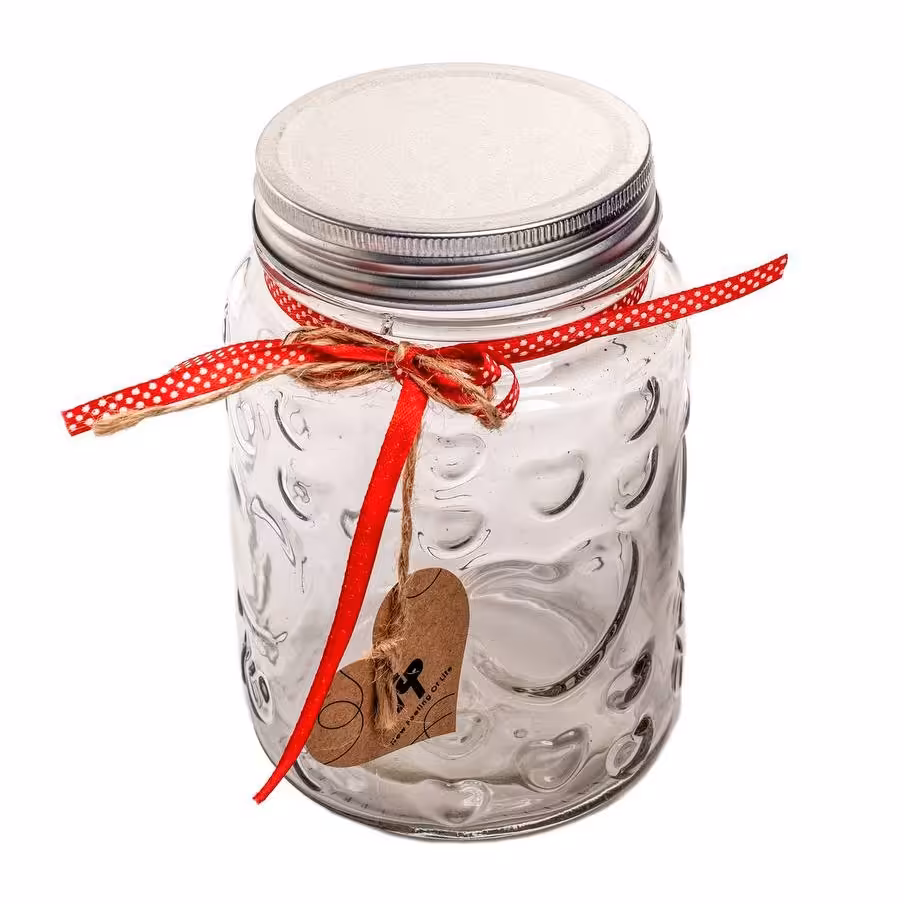 بانکه حبوبات طرح قلبِ سِنین سایز 1 با درب کانتینری