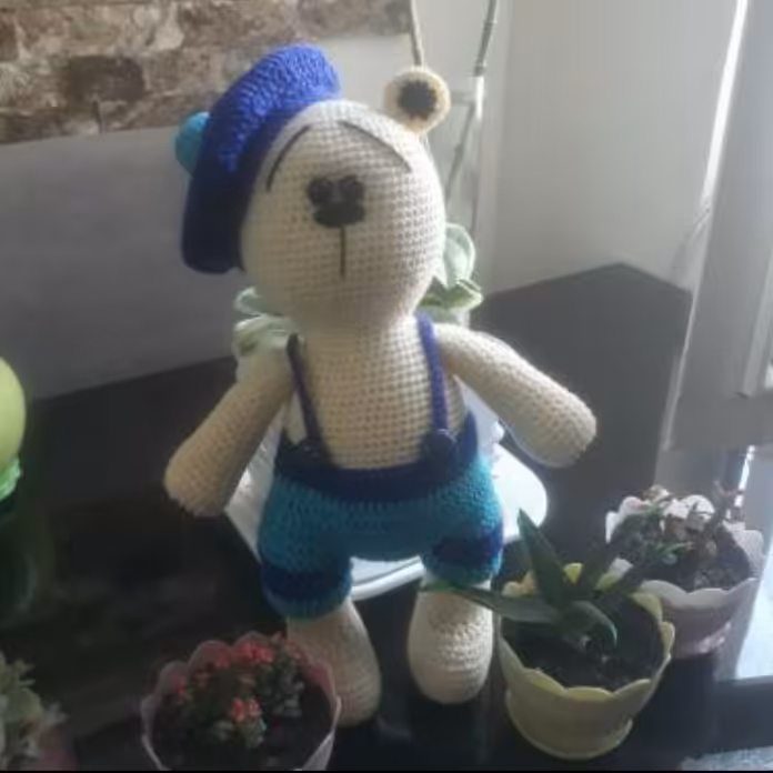 عروسک بافتنی مدل خرس قابل شستشو(پس کرایه)