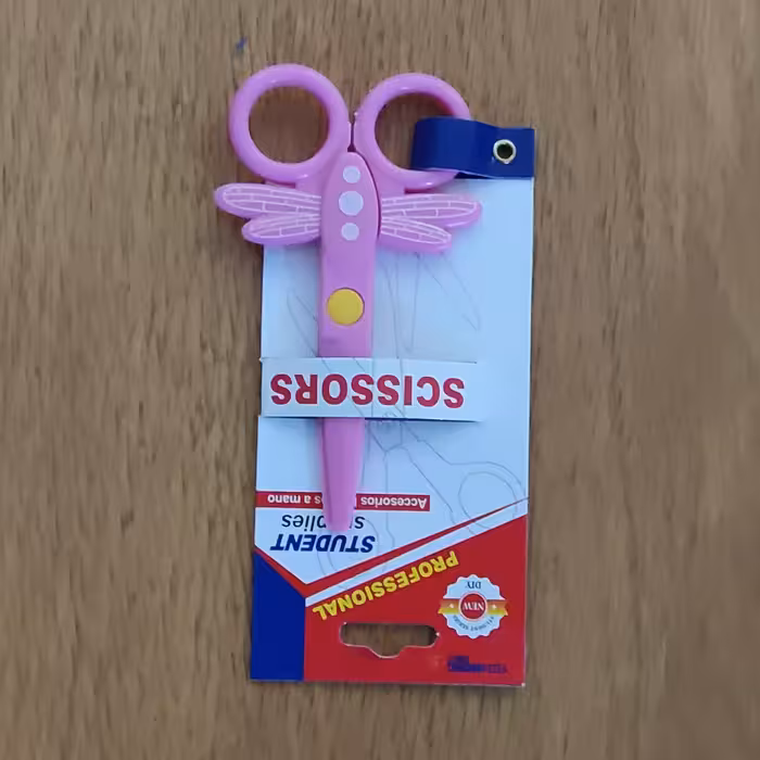 قیچی کاغذ و خمیر  خارجی طرح سنجاقک، قیچی کودک، قیچی بی خطر مخصوص کودک، قیچی مهد کودک کد2