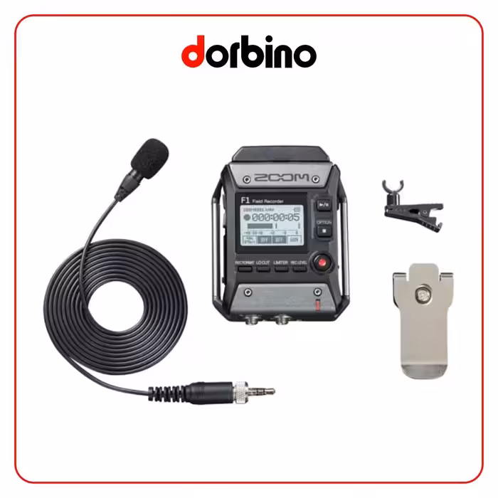 رکوردر زوم Zoom F1-LP 2-Input / 2-Track Portable Field Recorder with Lavalier Microphone - فروشگاه دوربین دوربینو