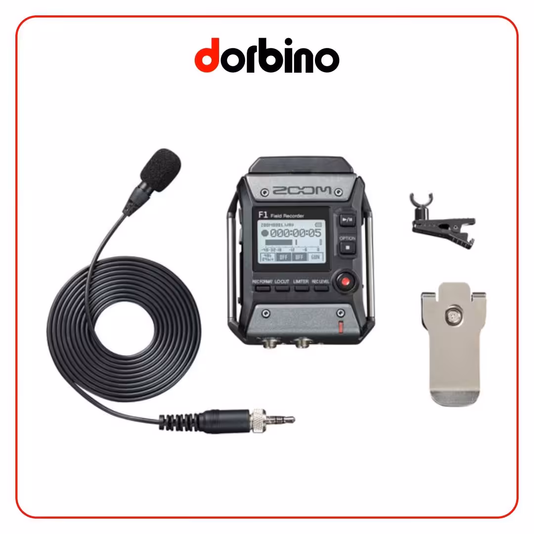 رکوردر زوم Zoom F1-LP 2-Input / 2-Track Portable Field Recorder with Lavalier Microphone - فروشگاه دوربین دوربینو