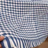 شال پاییزه  موهر طرح  پیچازی سفید آبی با کیفیت