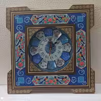 ساعت خاتم و میناکاری زیباطرح چهارگوش مدل صفحه برجسته