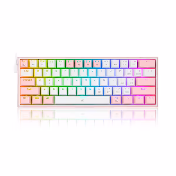 کیبورد مخصوص بازی ردراگون مدل Fizz K617 white and pink